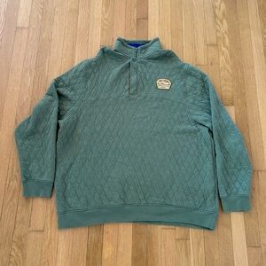 Disney Wilderness Lodge Quilted Sweatshirt Quarter Zip XXL Olive Green RARE